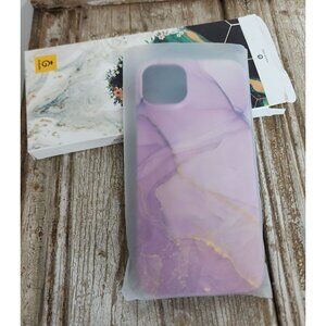 New Gviewin Protective Phone Case IPhone 14 6.7 Romantic Purple Marble Gold